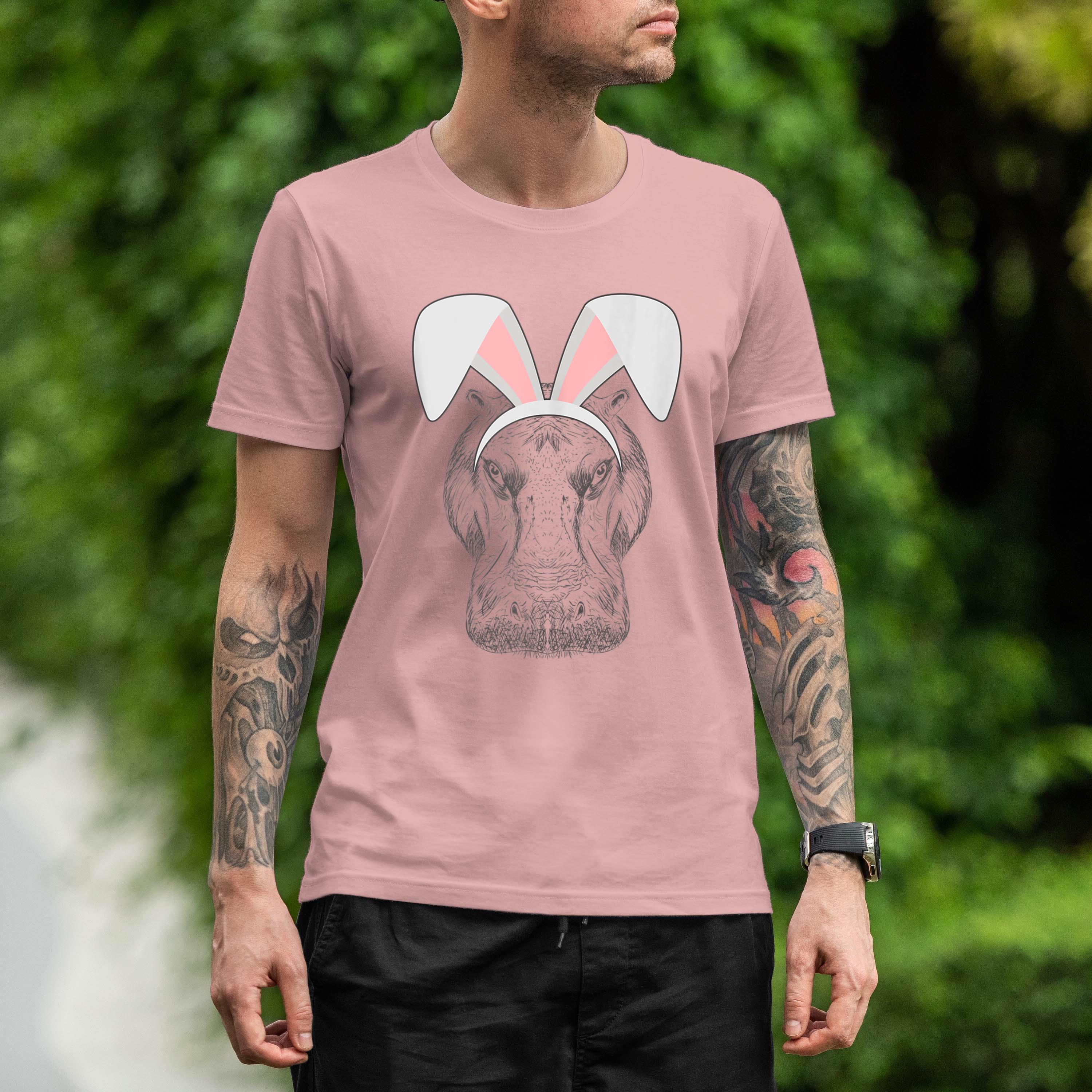 Hippopotamus Wearing Bunny Ears Funny Easter Hippo Shirt 